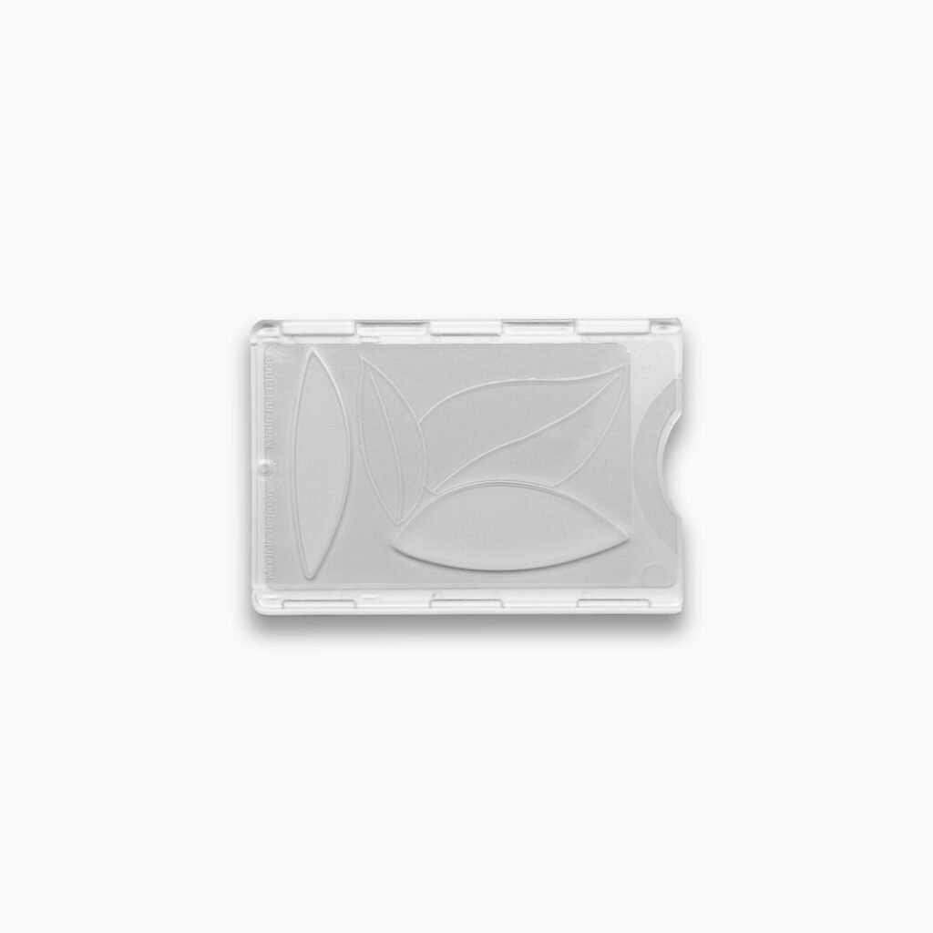 KeepCarte™ con tapa transparente y fondo opaco anti-RFiD - KERF12-PLA87 - EKA, diseño de estuches duraderos para tarjetas.